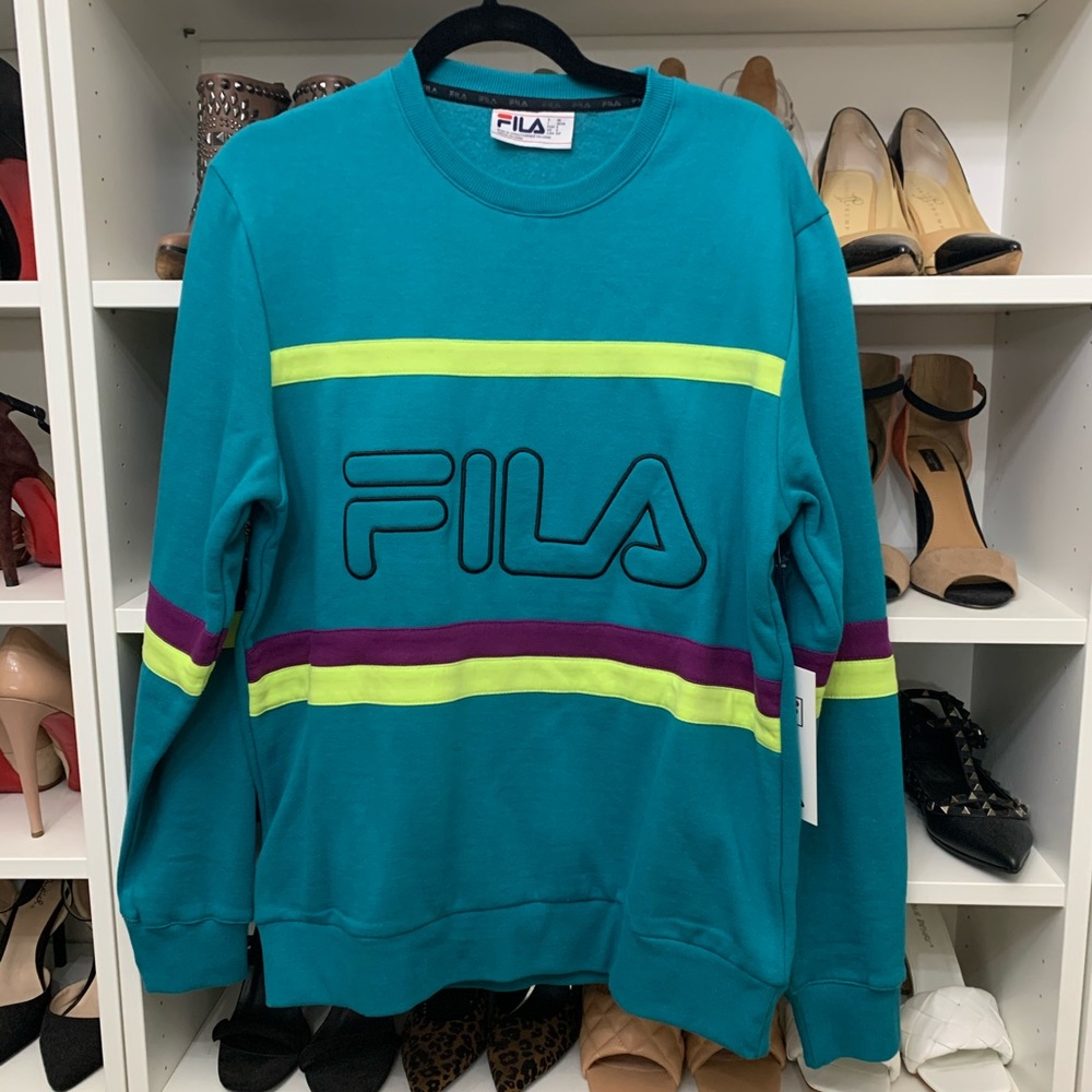 UO Exclusive FILA Crewneck Sweater